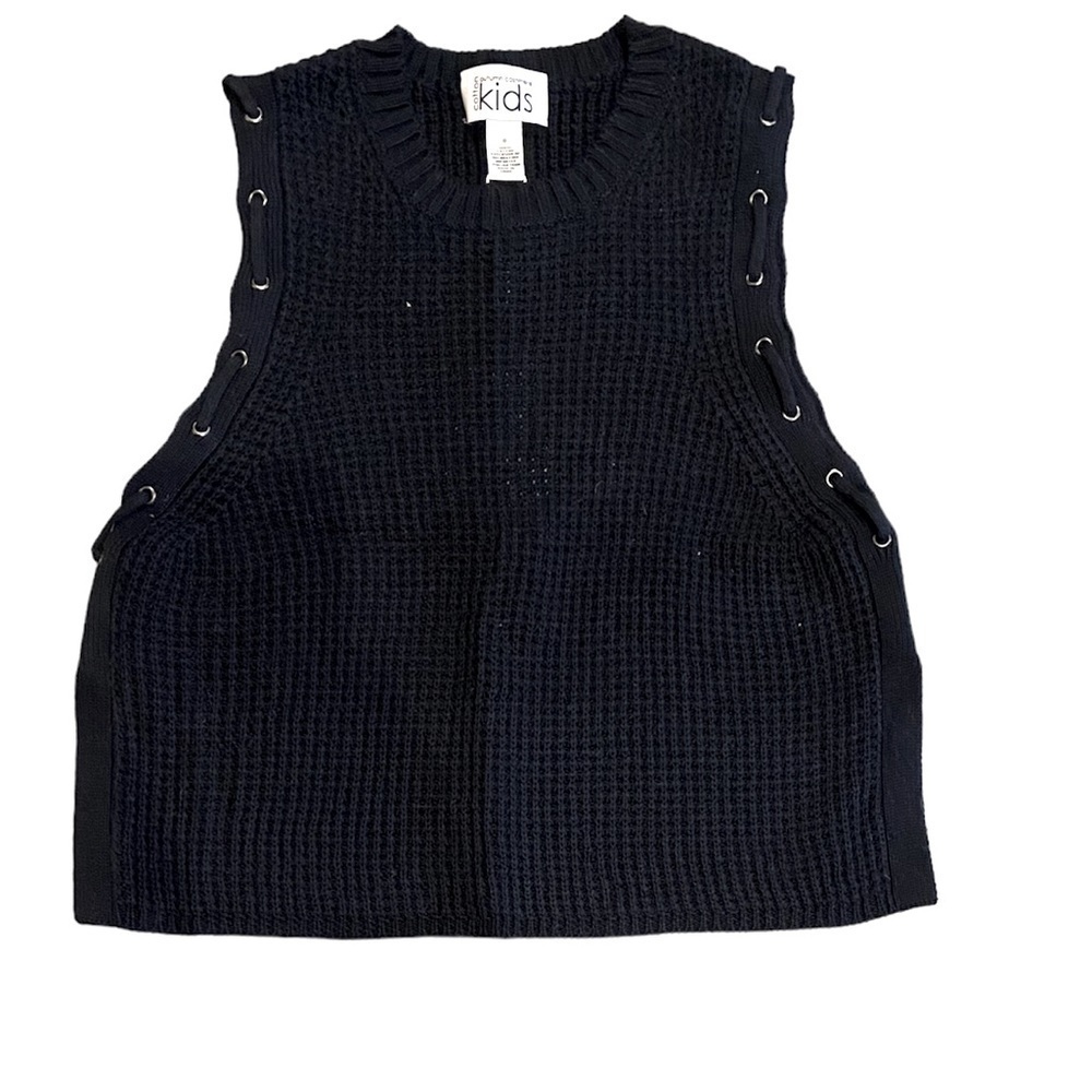 Autumn Cashmere Sleeveless Tabard W Grommet Lacing Detail Navy NWT!!